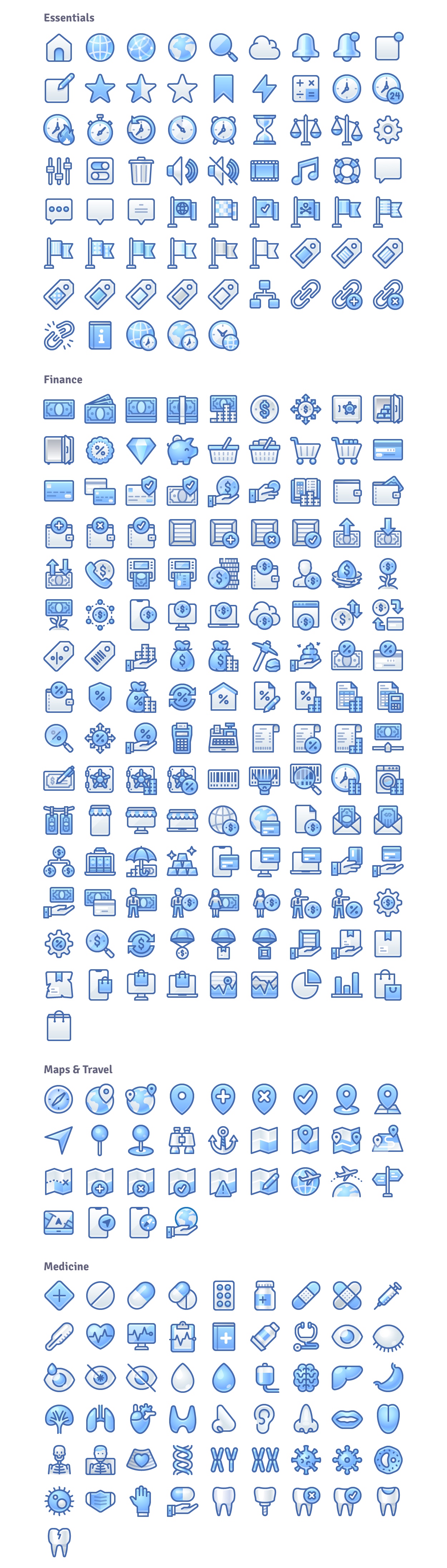 Infinity blue icons