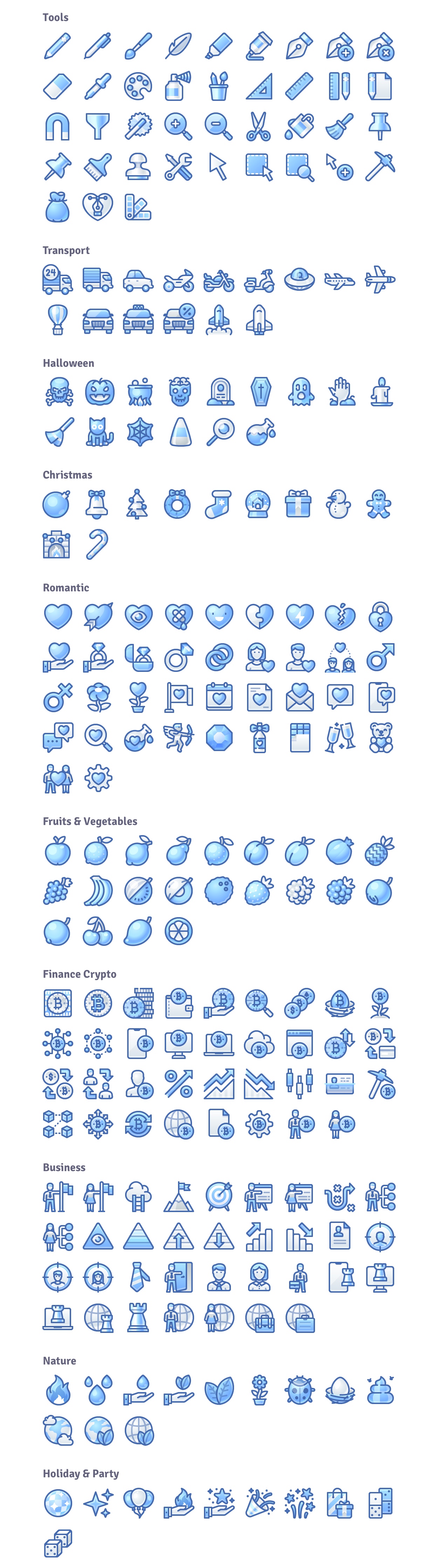 Infinity blue icons